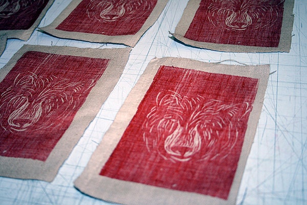 Bear Sachet Woodblock Printed, Filled with Organic Herbs for  Healing and Protection