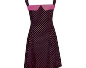 Plus size rockabilly dress  polka dot 50s style with swing skirt any size any print
