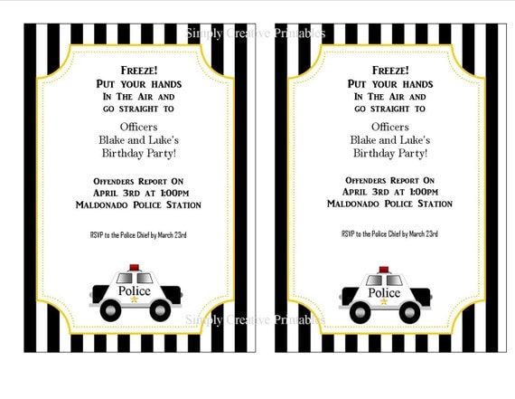 You are Under Arrest Police Themed Party Printables Il_570xn