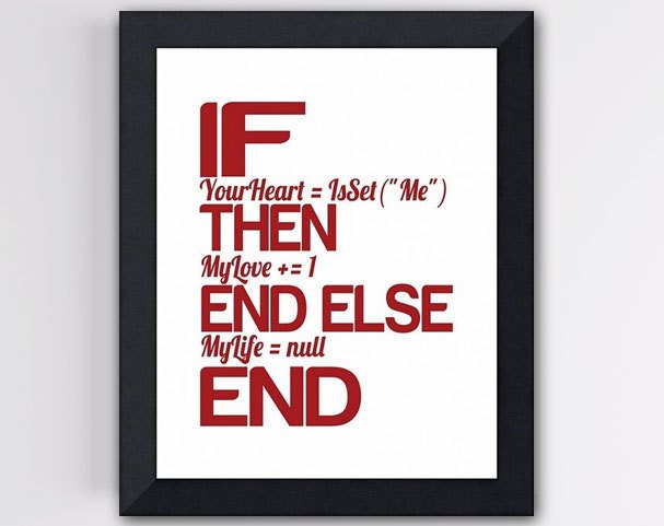 Love Nerd Art - If Your Heart Is Set On Me - Red 8 X 10 Geeky Print-Wall Decor- Geekery
