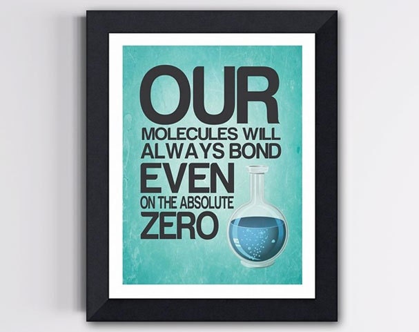 Chemistry Love Print - Our Molecules will Always Bond in Light Blue 8 X 10-Wall Decor