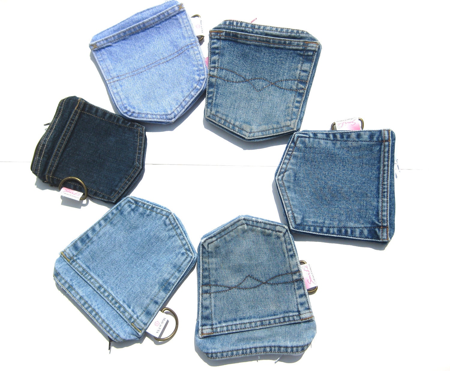 Denim Pockets Wallet with zipper for iPhone. MADE TO ORDER Men Women. homesteading Eco Fashion upcycled repurposed. Fall/Winter Fashion