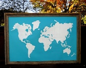 Giant Modern Map Print Poster - 24x36 - Ocean Blue and White