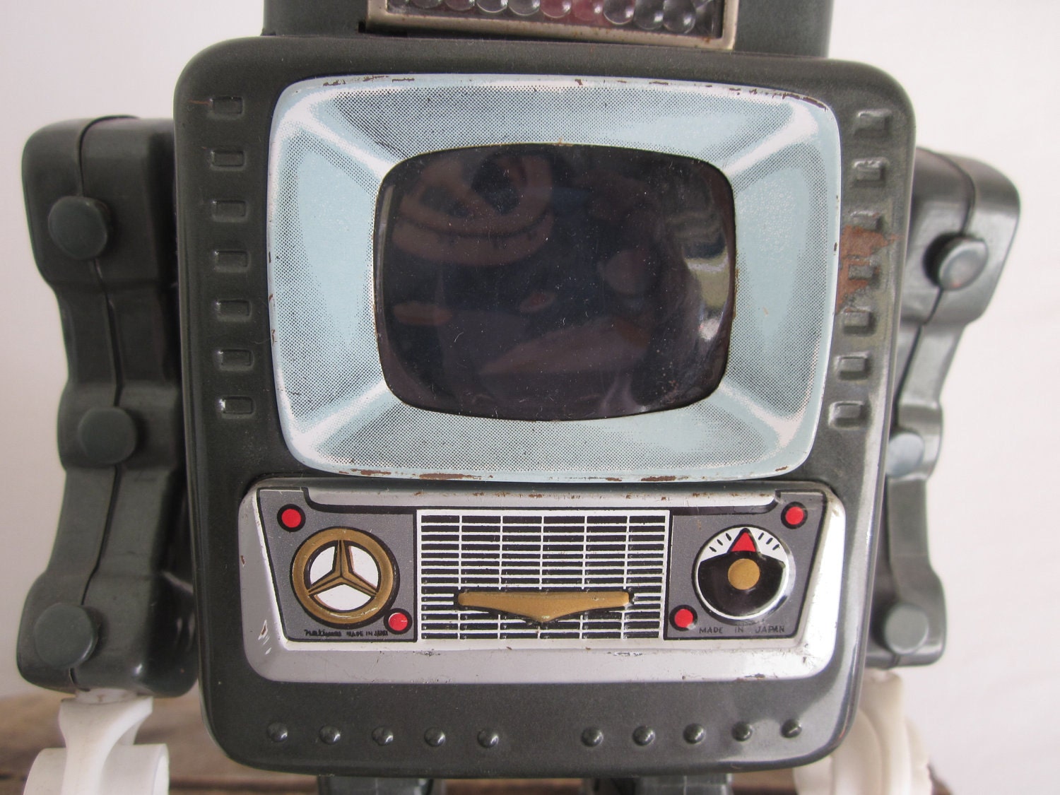 Vintage Toy Tin Robot Alps Television Man 1950 Space Rocket Industrial Mid Century Steampunk Sci Fi Geekery Techie