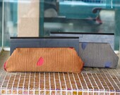 Wooden handle Clutch Purse / handbag /Blue women clutch bag / Clutch bag / Evening clutch bag