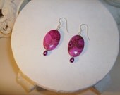 Pink Lace Agate Berry Pearl Earring