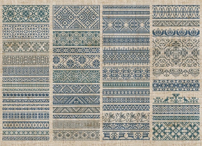 Decorative Borders - 50 Original Cross-Stitch Designs - Instant Download PDF Booklet