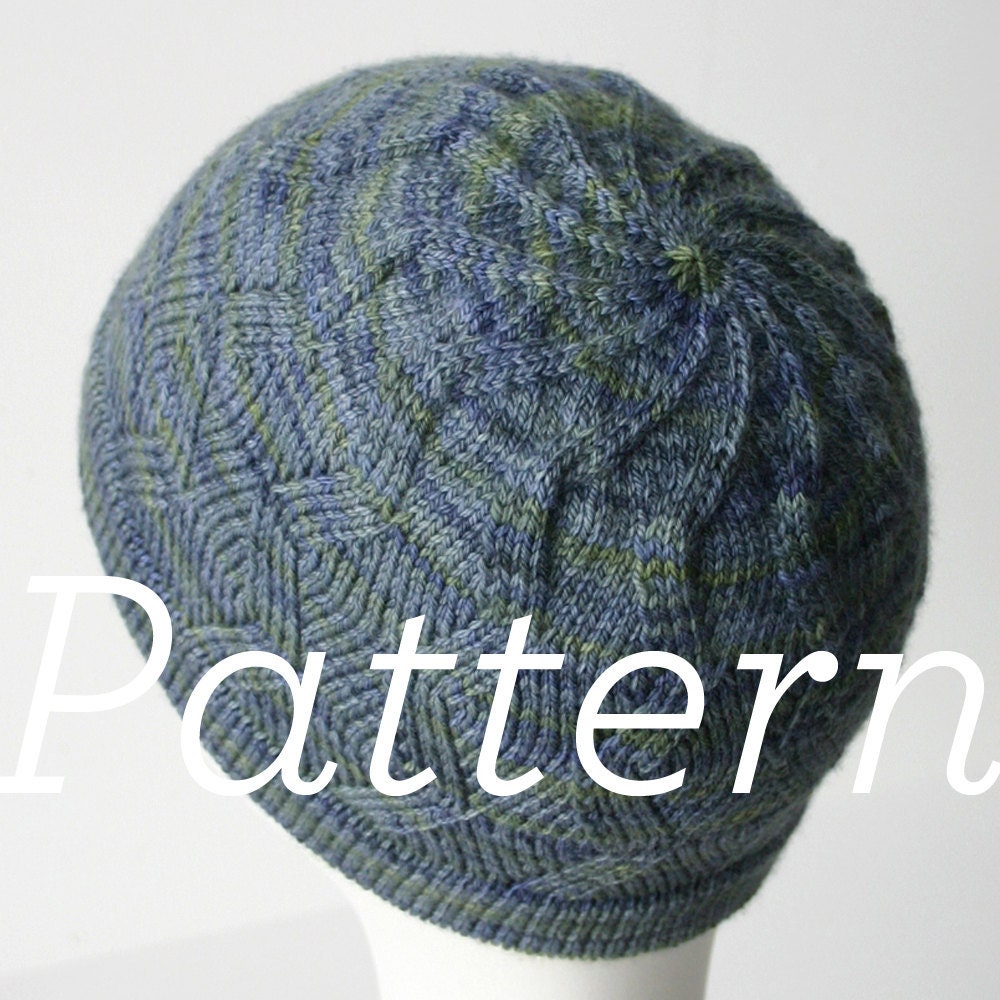 Knit Hat Pattern // ZigZag Swirl Hat - PATTERN ONLY - PDF