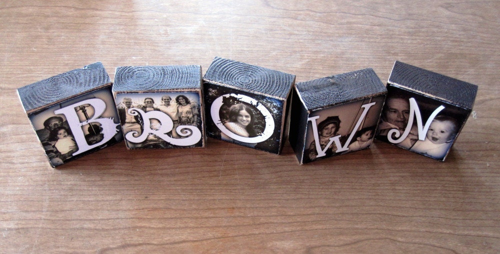 Personalized Photo Blocks- for your wedding- your NEW LAsT NAME reception decoration- Per BLoCK PRICE