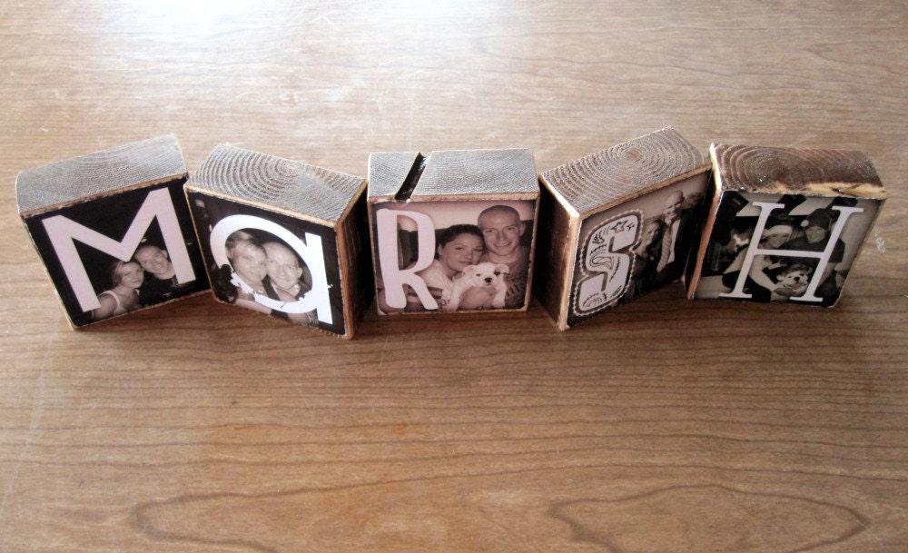 Personalized Photo Blocks- for your wedding- your NEW LAsT NAME reception decoration- Per BLoCK PRICE