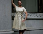 Vintage Brocade Special Occasion or Wedding Dress, M, 60s