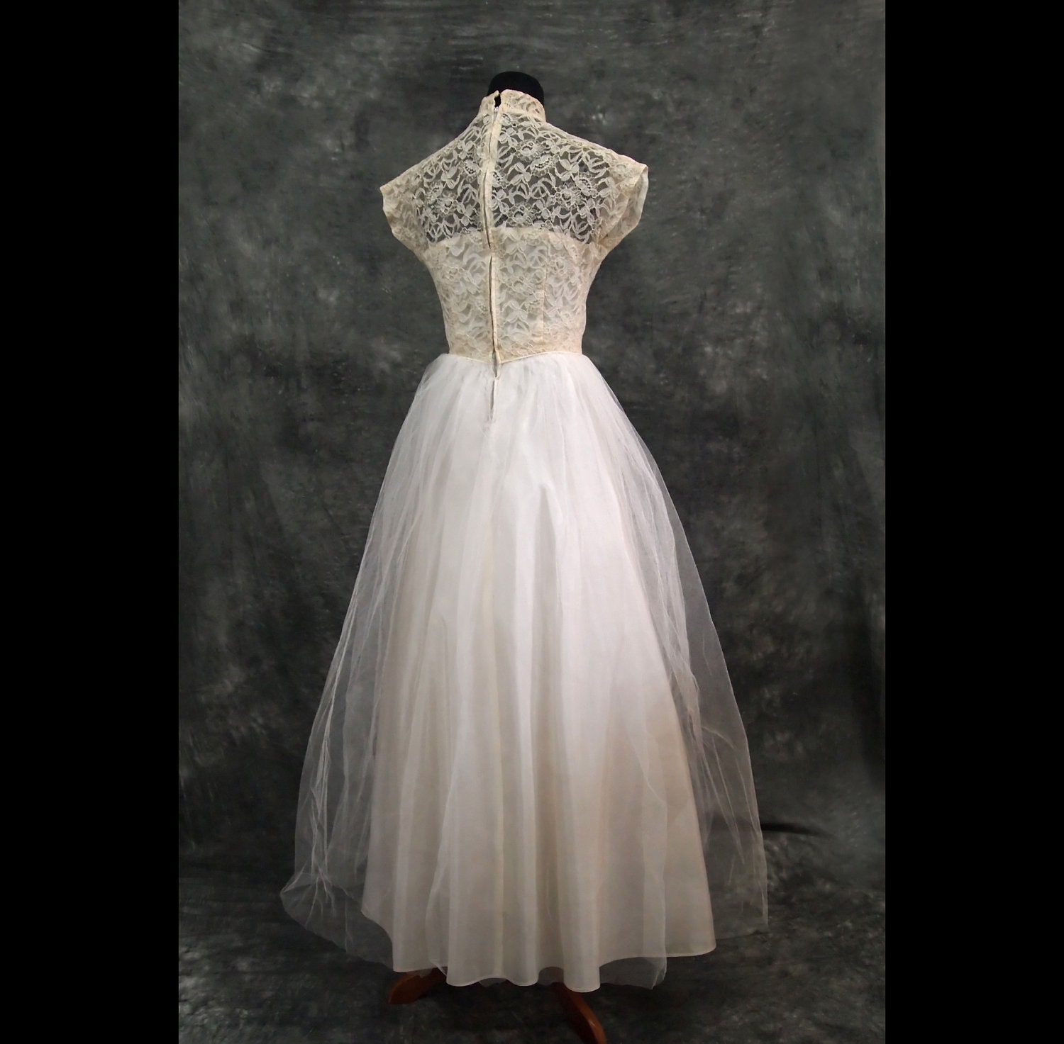 Ivory Lace Vintage Wedding Dress, xs, 40s