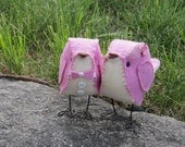 Orchid Pink Love Birds Cake Topper