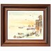 India, Varanasi, Afternoon Light on the River, watercolor sketch in warm tones 8x10 print for the world traveler