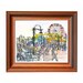 Santa Monica Pier, California, watercolor sketch in primary colors - 8x10 print