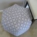 24" Ottoman Pouf Floor Pillow Ty Pennington Impressions Lace Gray White