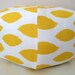 18" Ottoman Pouf Floor Pillow Yellow White Ikat