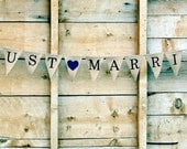 Just Married Single Burlap Banner