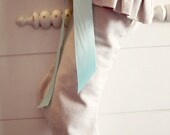Custom listing for Damaris Christmas Stocking, Raw cotton, ivory, classic