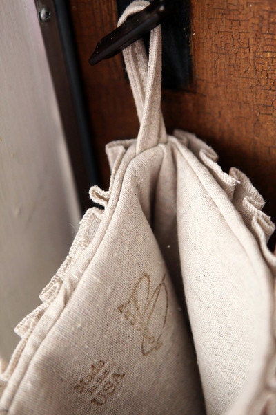 Custom listing for Jenna: Two Burlap Christmas Stocking, cotton ruffles, custom, personalized