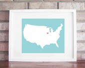 Customize Your Home is Where the Heart Is World or USA 5x7