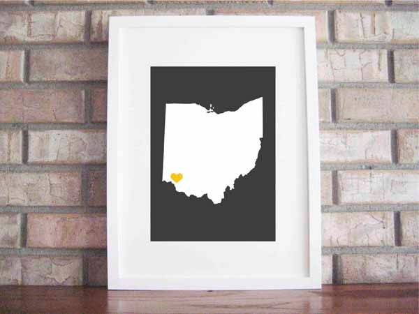 Customize Your Home Is Where The Heart Is - Ohio 8x10
