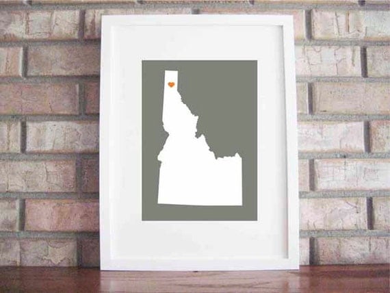 Customize Your Home Is Where The Heart Is - Idaho 8x10