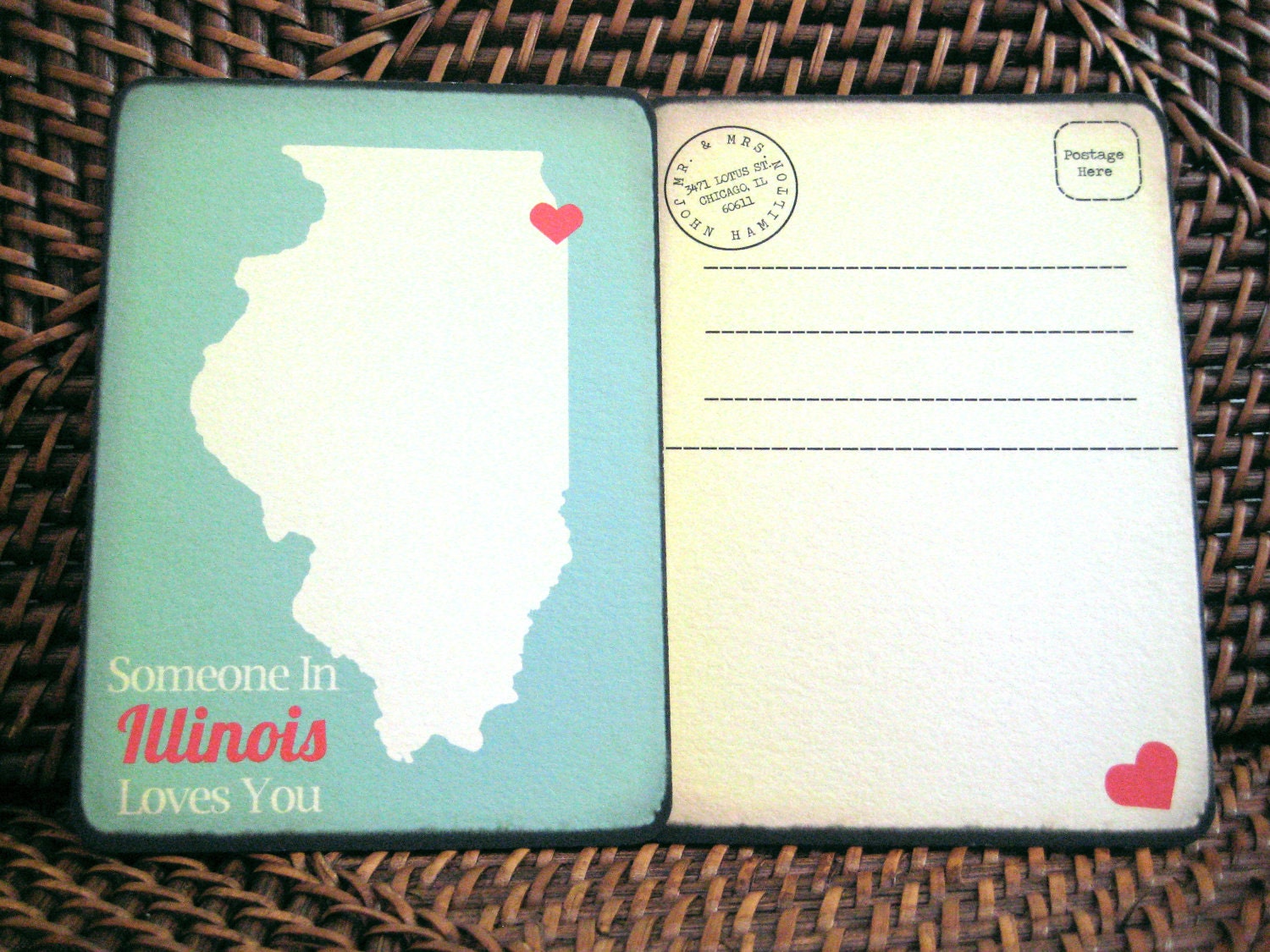 Vintage Someone In 'Your State' Loves You Postcards Pack of 15 - Vertical