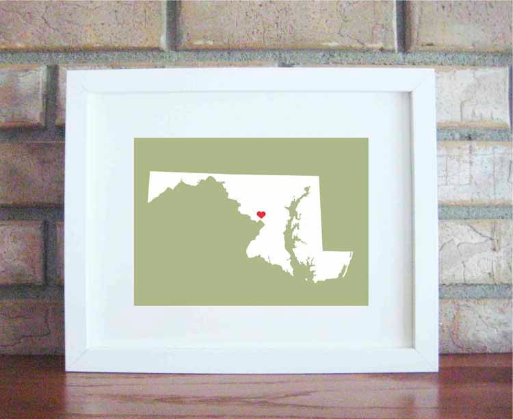 Customize Your Home Is Where The Heart Is - Maryland 8x10
