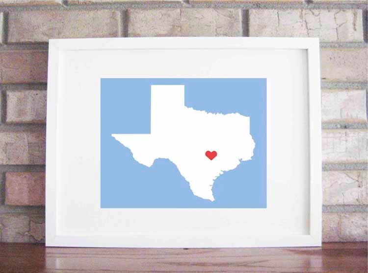 Customize Your Home Is Where The Heart Is - Texas 8x10