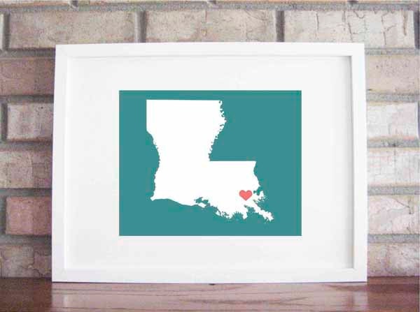 Customize Your Home Is Where The Heart Is - Louisiana 8x10