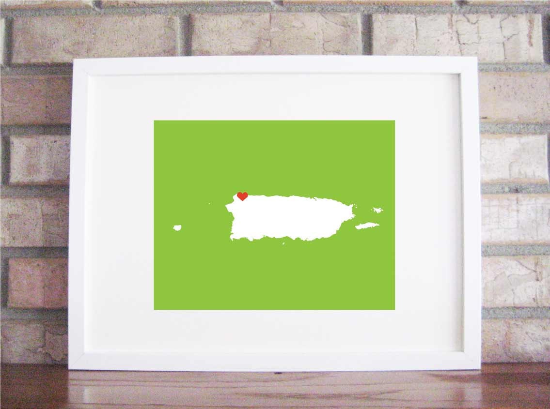 Customize Your Home is Where the Heart Is Puerto Rico 11 x 14