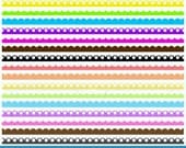 Scalloped Borders clip art - digital borders in bright and pastel - great for labels, scrapbooking
