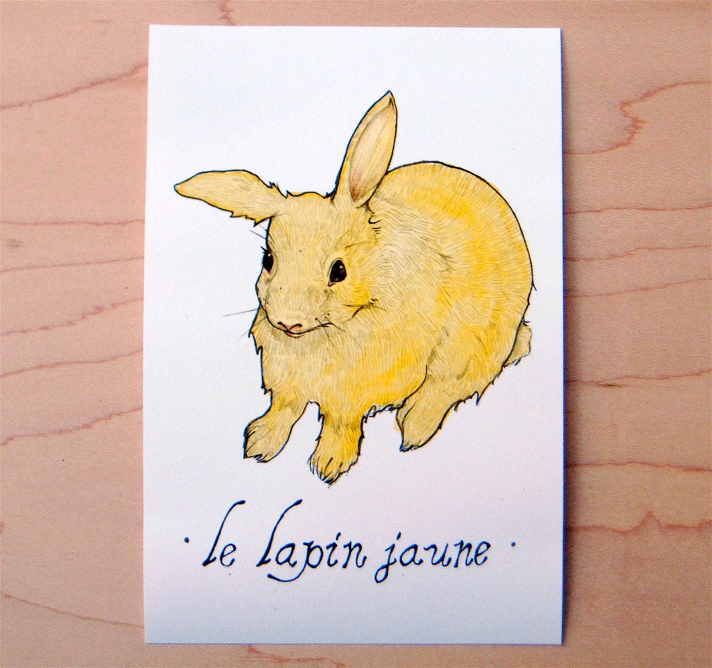 Le Lapin Jaune - Mini Archival Print