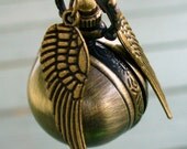 steampunk pocket watch Necklace key pirate Victorian locket pendant charm Enchanted FLYING BALL WATCH necklace---M-A-G-I-C-A-L edition