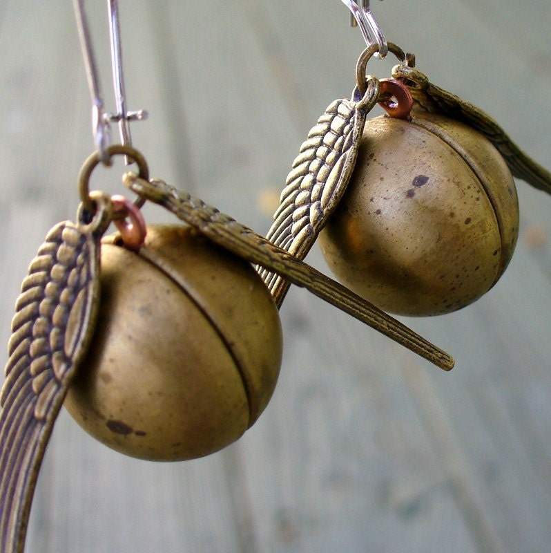 Enchanted Golden Snitch earrings