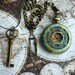 Steampunk Victoriana SPOOKY pocket watch key NECKLACE ---- SET