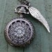 Steampunk pocket watch Necklace key pirate Victorian locket pendant charm DARK Spirited TinySPIDER QUEEN Victoriana Necklace