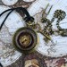 SALE ----  Steampunk  Jules Verne pocket watch key NECKLACE Victorian locket pendant charm