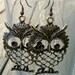 Steampunk Pirate Victorian goth  earrings pendant charm WISE OWL earrings