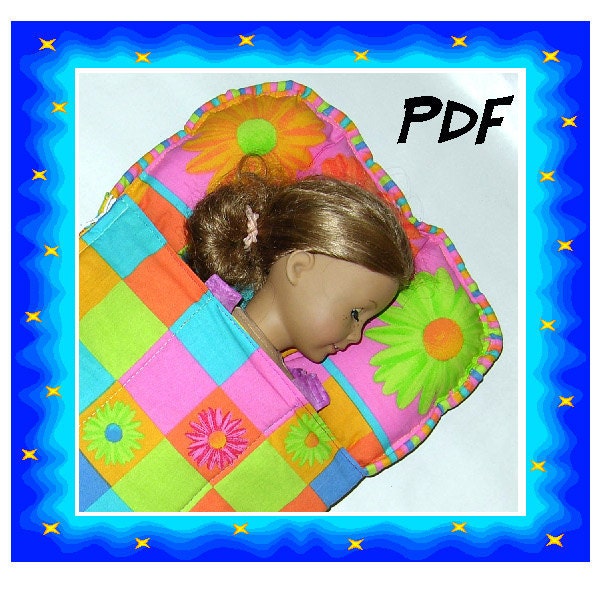Doll Sleeping Bag PDF Fits any doll or best friend your child loves Barbie American Girl