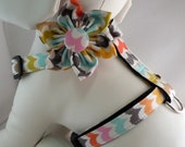 Dog Harness with Flower or Bow Tie Set - Traditional or Step-In - Pick Any Fabric in Shop - LearnedStitchworks