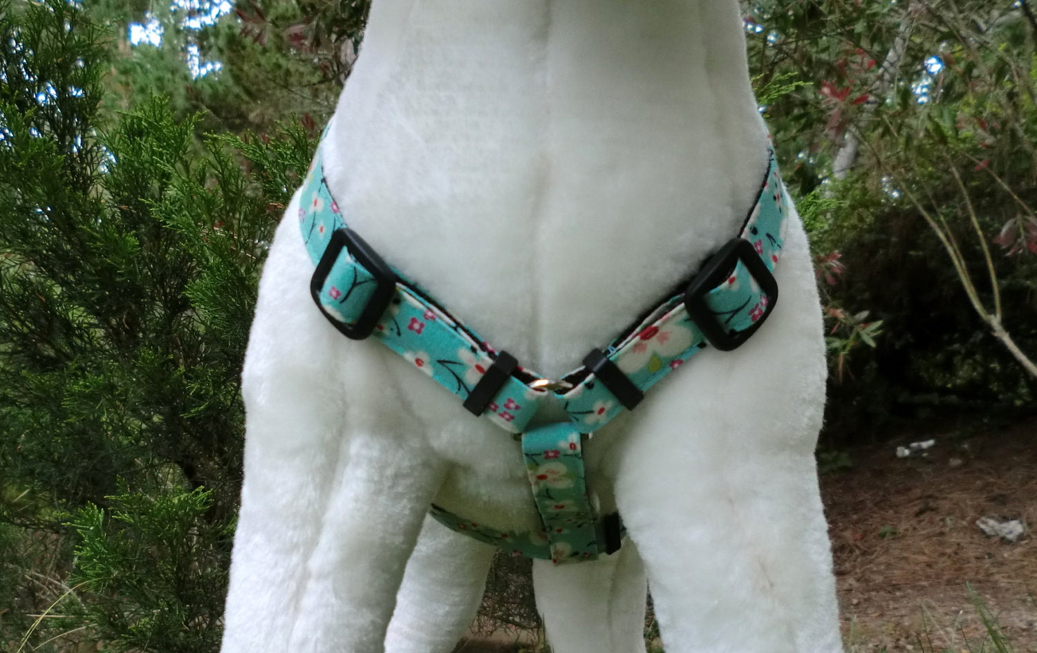 Dog Harness with Flower or Bow Tie Set - Traditional or Step-In - Pick Any Fabric in Shop