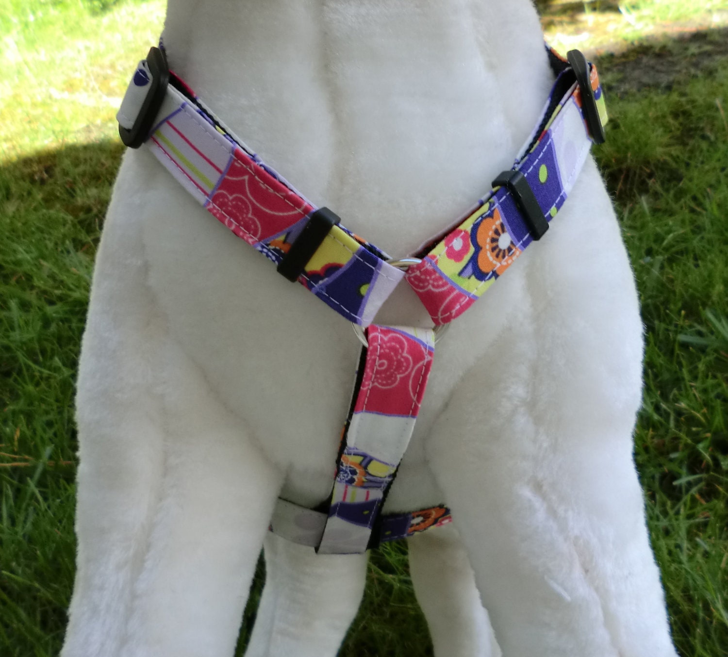 Dog Harness with Flower or Bow Tie Set - Traditional or Step-In - Pick Any Fabric in Shop