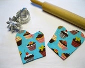 Retro Teal Cupcake Child Toy Oven Mitts for pretend play