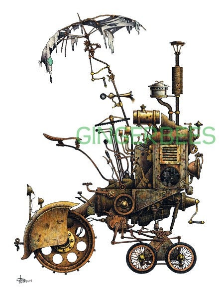 Vintage Tractor Giclee Print By: Andrew George Brown "18x13"