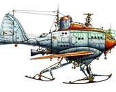 Snowmobile Aircraft Giclee Print By: Andrew George Brown "18x11"