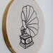 Phonograph Embroidered Wall Art.