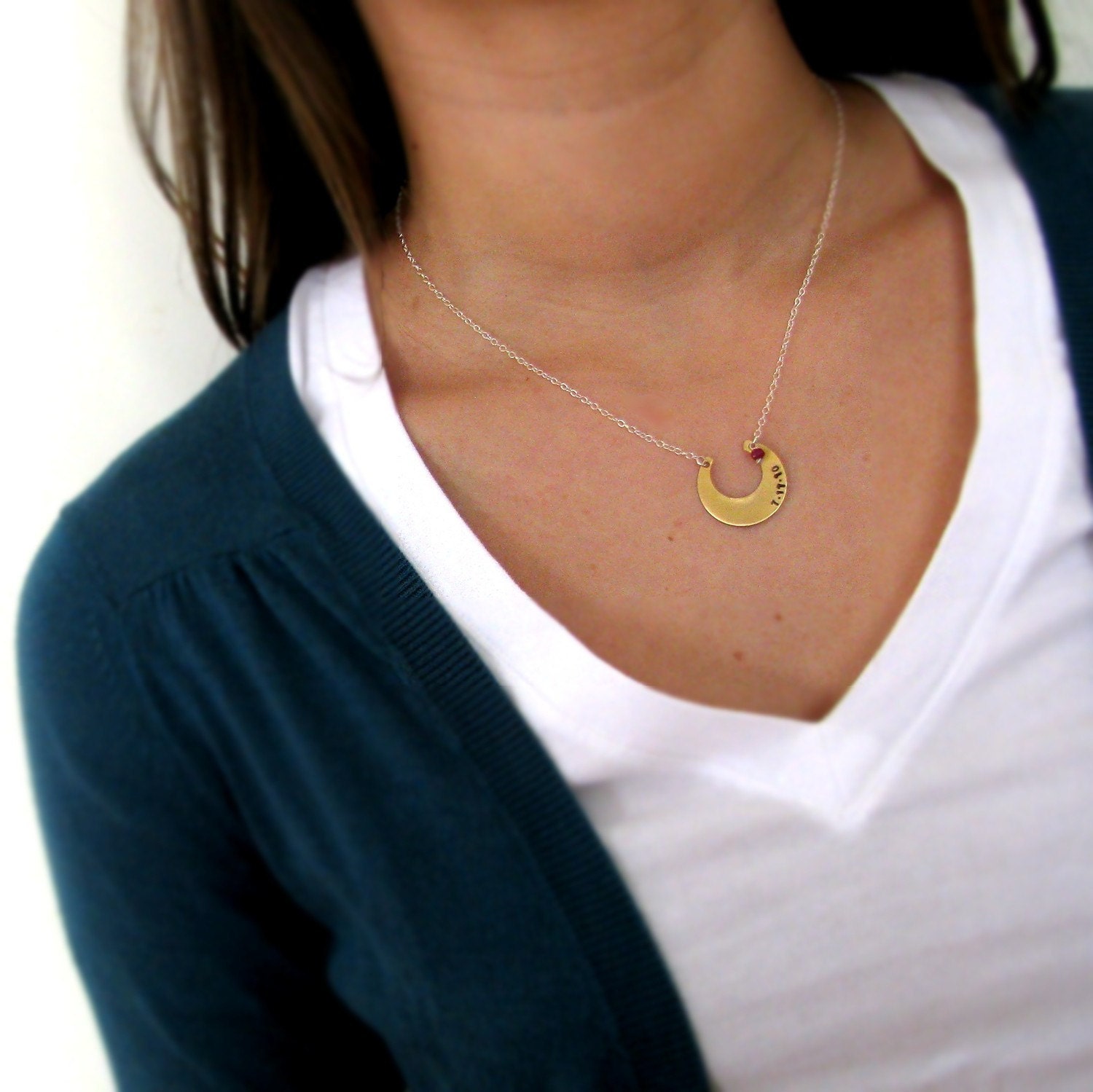 Custom Date Necklace - Birthstone Necklace, Mother's Necklace, New Baby Necklace, Wedding Date, Birthday