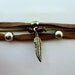 Multi Stack Feather Bracelet: Silver Rhinestone Studs, Friendship Bracelet, Charm, Multi, Layering.